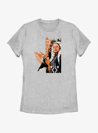Star Wars Ahsoka Portrait Swoosh Womens T-Shirt