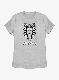 Star Wars Ahsoka Face Portrait Womens T-Shirt