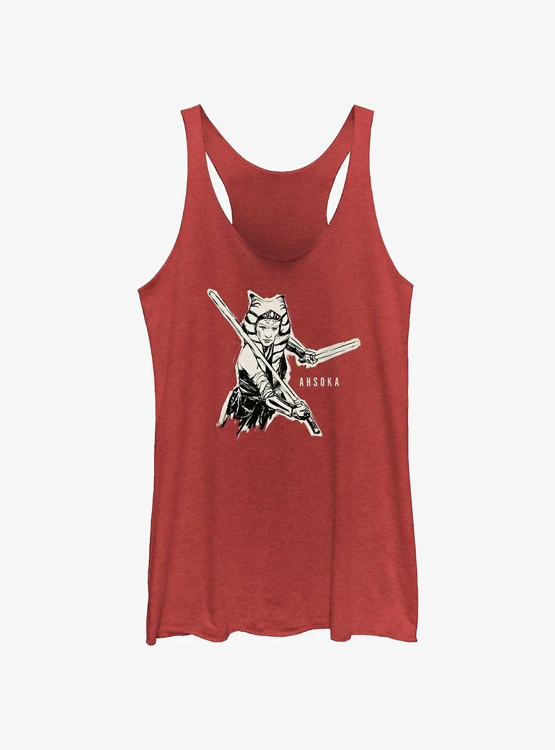 Star Wars Ahsoka Jedi Sketch Womens Tank Top