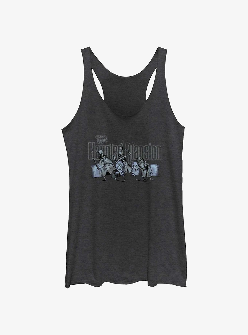 Disney Haunted Mansion Hitchhiking Ghosts Logo Womens Tank Top