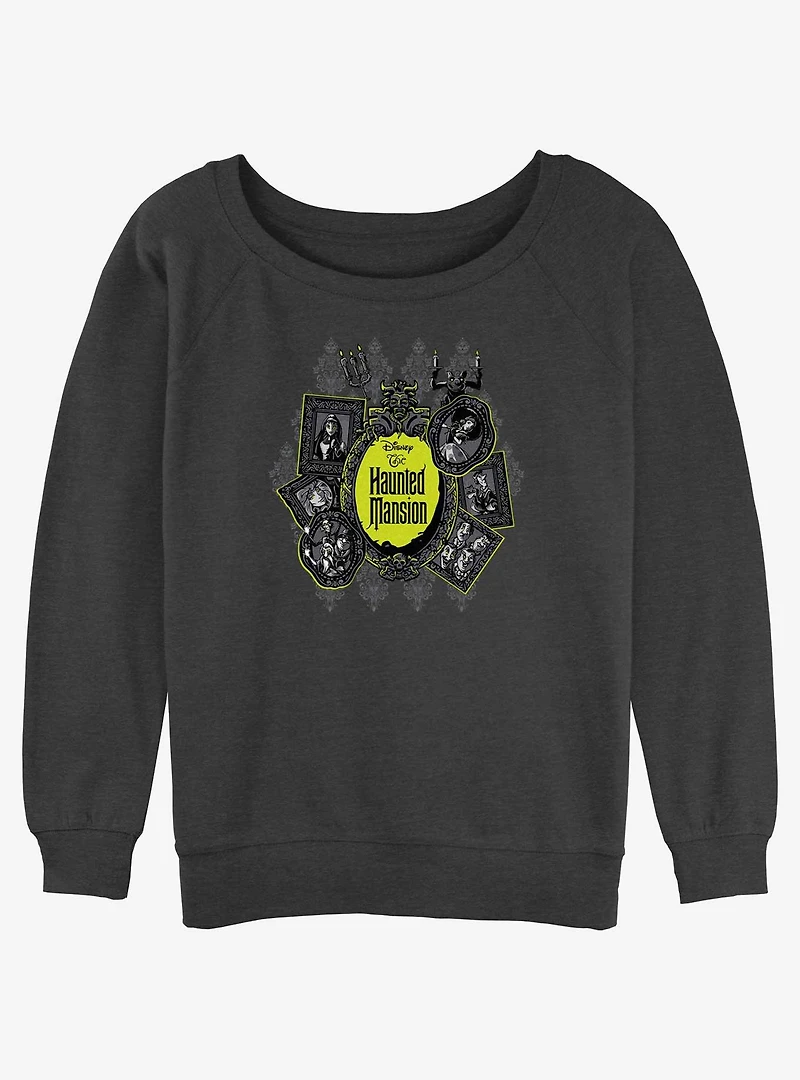 Disney Haunted Mansion Resident Portraits Womens Slouchy Sweatshirt