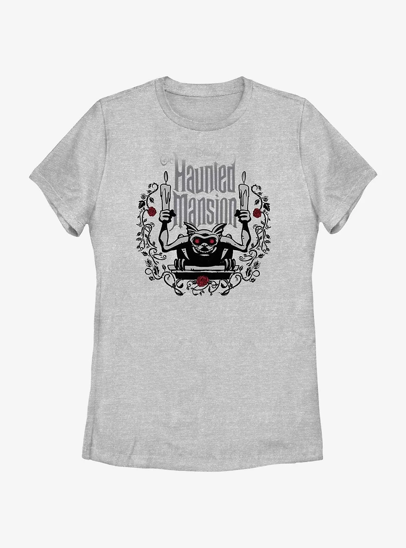 Disney Haunted Mansion Gargoyle With Candles Womens T-Shirt