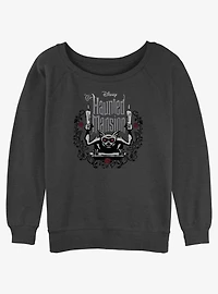Disney Haunted Mansion Gargoyle With Candles Womens Slouchy Sweatshirt