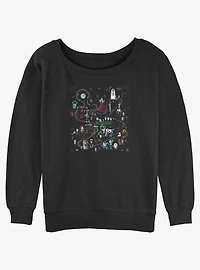 Disney Haunted Mansion Map Womens Slouchy Sweatshirt