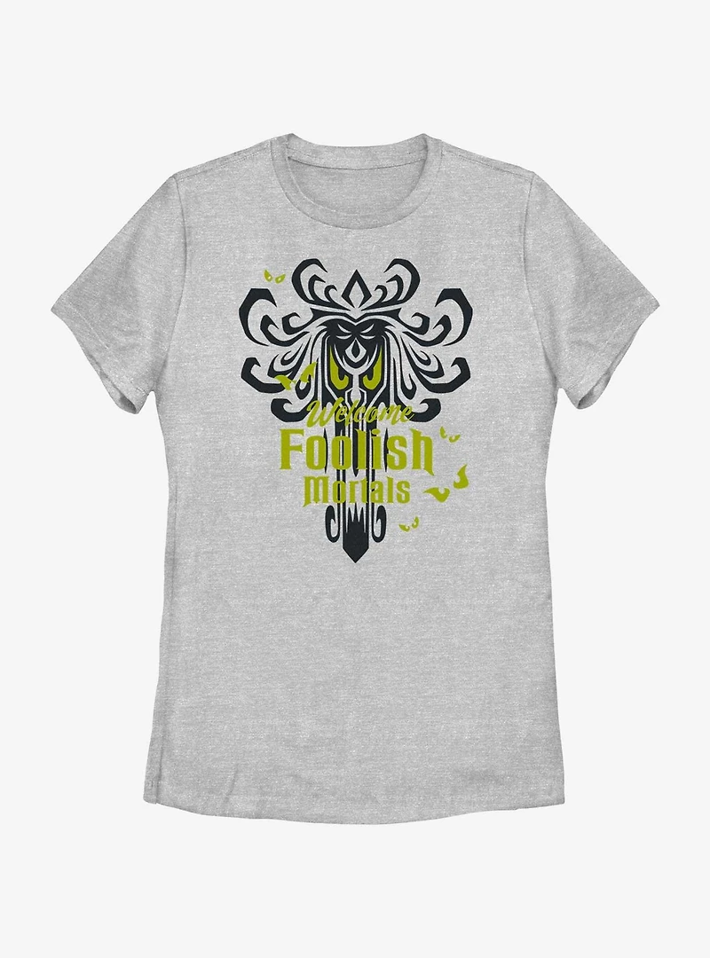 Disney Haunted Mansion Spooky Eyes Welcome Foolish Mortals Womens T-Shirt