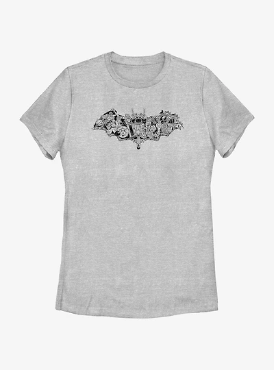 Disney Haunted Mansion Characters Within Bat Womens T-Shirt
