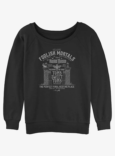 Disney Haunted Mansion Tomb Sweet Womens Slouchy Sweatshirt
