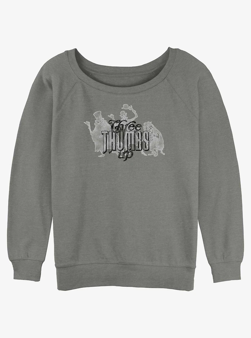 Disney Haunted Mansion Three Thumbs Up Womens Slouchy Sweatshirt