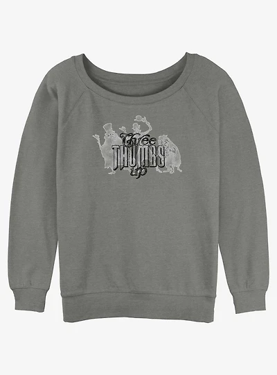 Disney Haunted Mansion Three Thumbs Up Womens Slouchy Sweatshirt