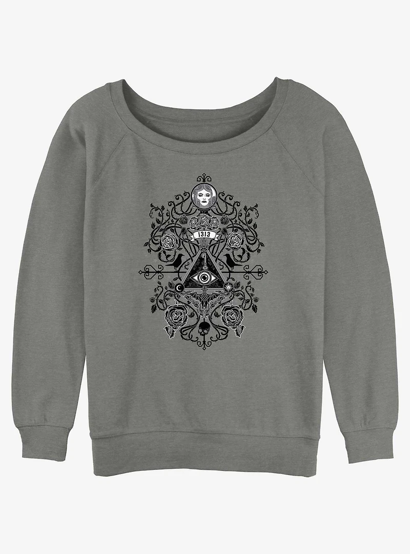 Disney Haunted Mansion Symbols Womens Slouchy Sweatshirt