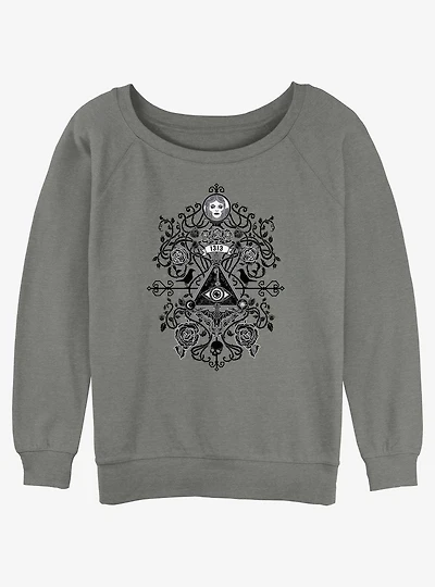 Disney Haunted Mansion Symbols Womens Slouchy Sweatshirt