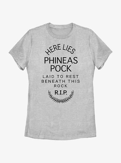 Disney Haunted Mansion Here Lies Phineas Pock Womens T-Shirt