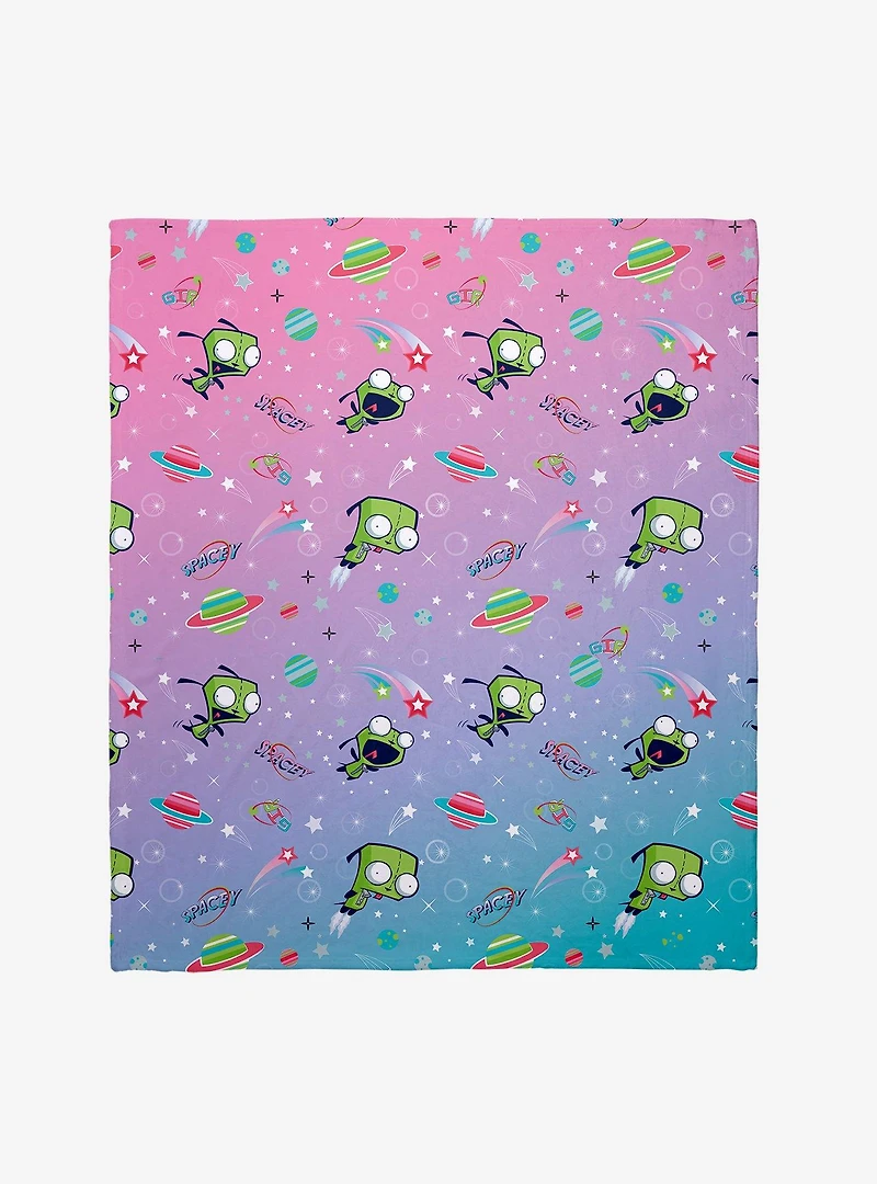 Invader Zim Spacey Gir Throw Blanket