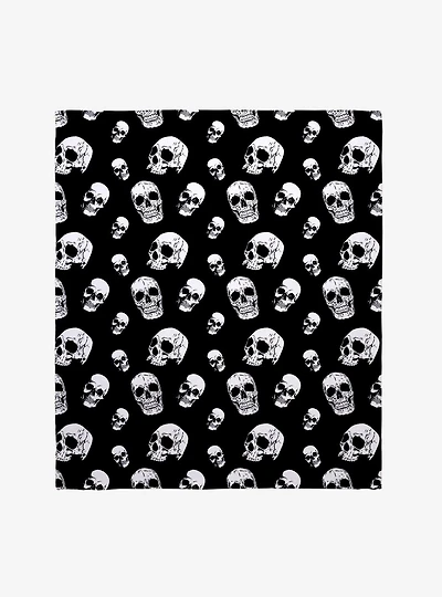 Skulls All Over Throw Blanket