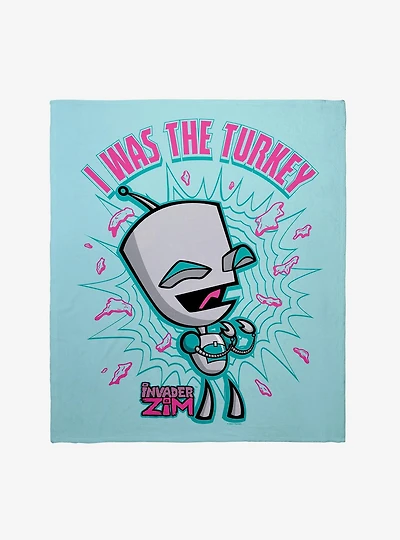 Invader Zim Gir The Turkey Throw Blanket