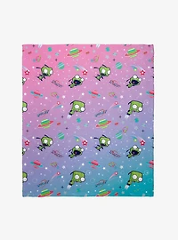 Invader Zim Spacey Gir Throw Blanket