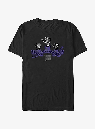 Disney Haunted Mansion Beware Hitchhiking Ghosts Heavyweight T-Shirt