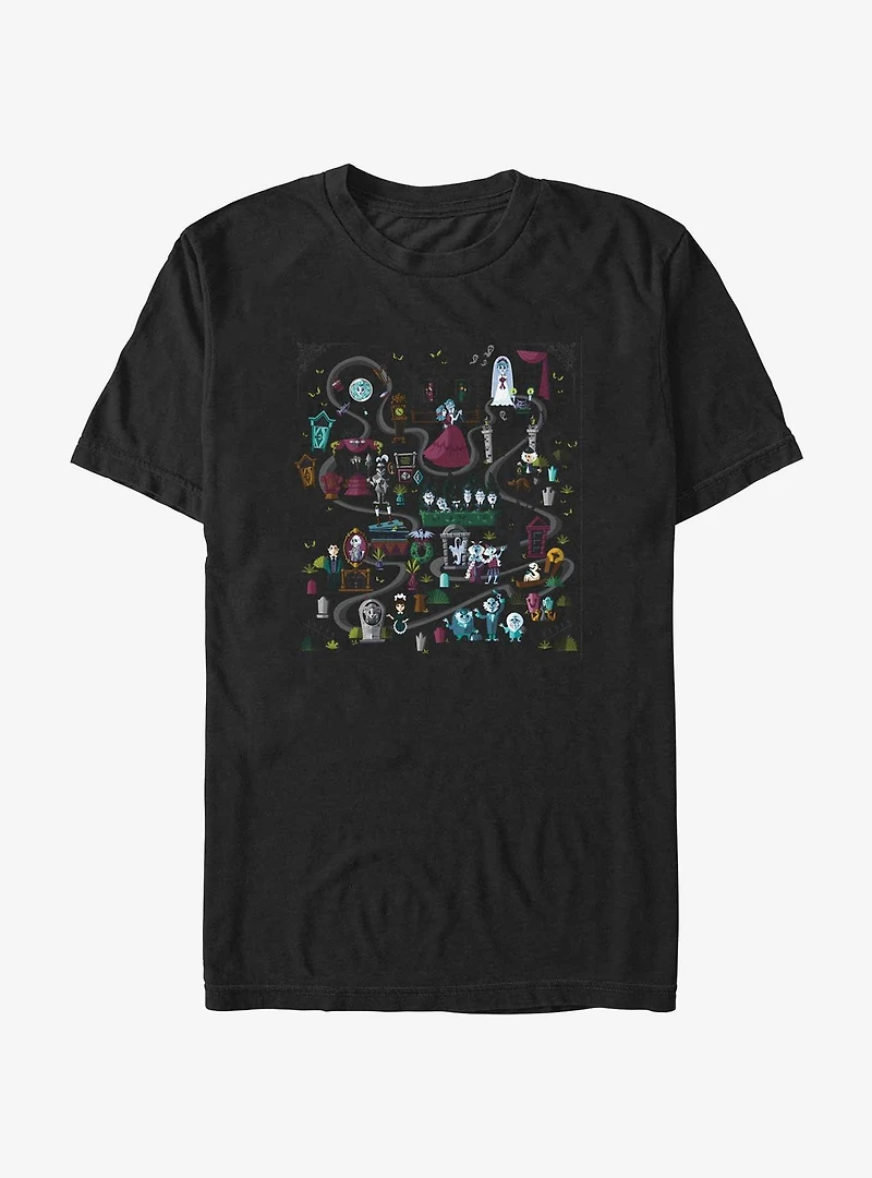 Disney Haunted Mansion Mansion Map Extra Soft T-Shirt