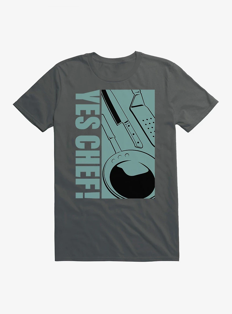 Yes Chef! Kitchenware Green Graphic T-Shirt