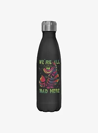 Disney Alice In Wonderland Cheshire We're All Mad Here Water Bottle