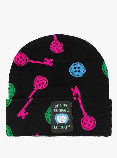 Coraline Button & Key Beanie