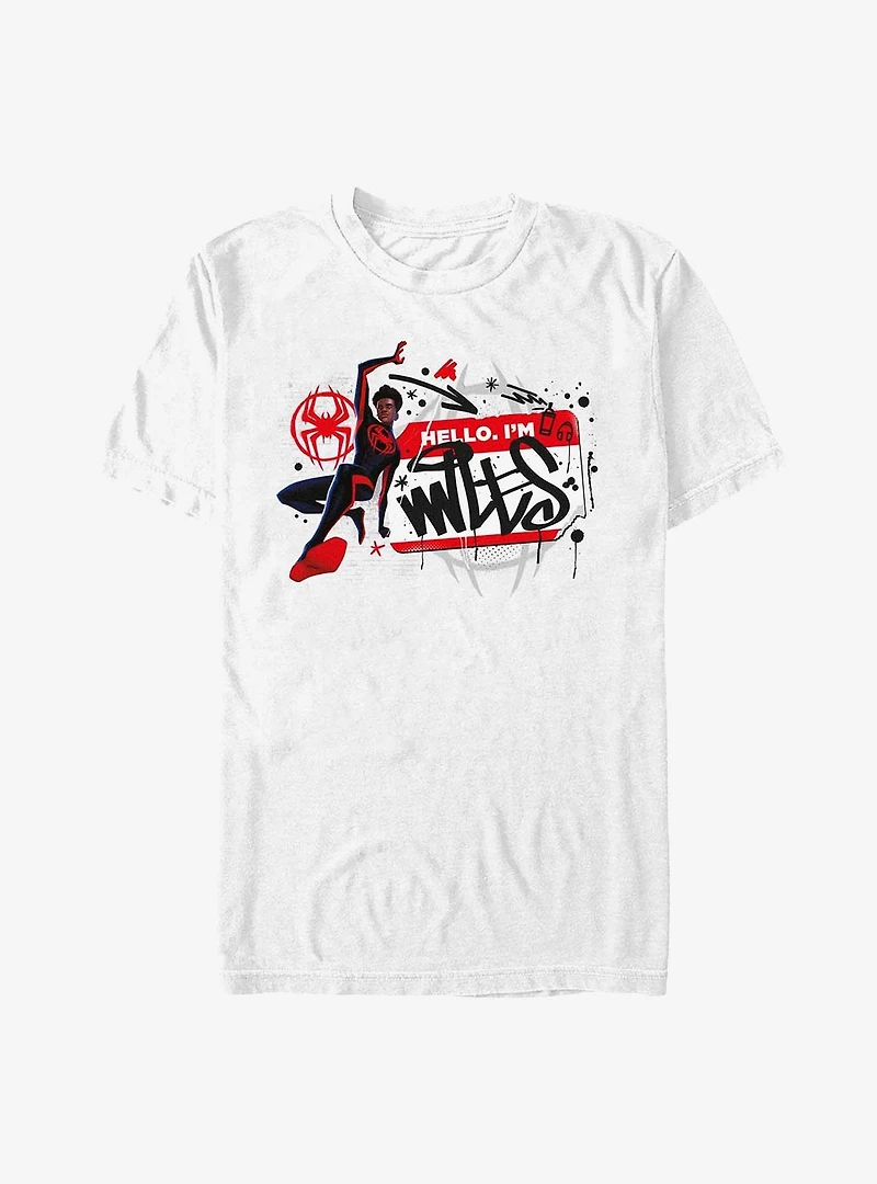 Marvel Spider-Man Miles Name Tag Extra Soft T-Shirt