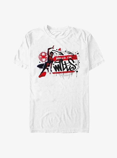 Marvel Spider-Man Miles Name Tag Extra Soft T-Shirt