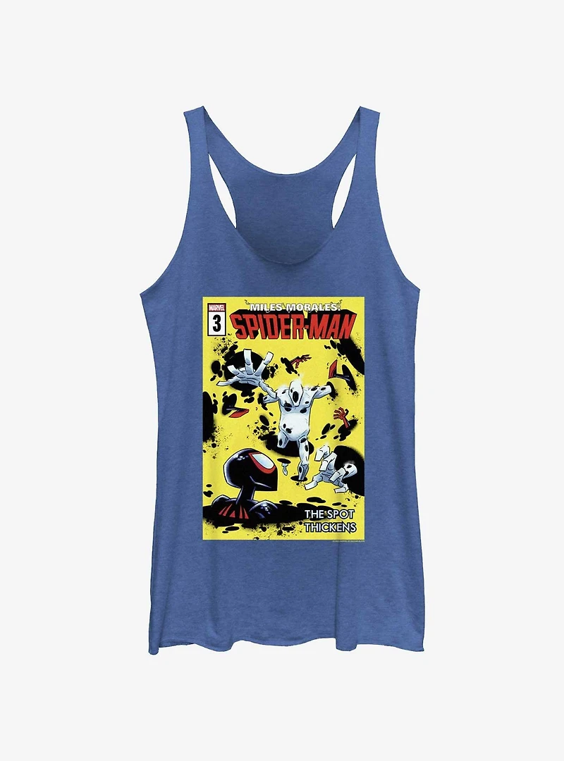 Spider-Man The Spot Thickens Girls Raw Edge Tank