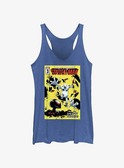Spider-Man The Spot Thickens Girls Raw Edge Tank