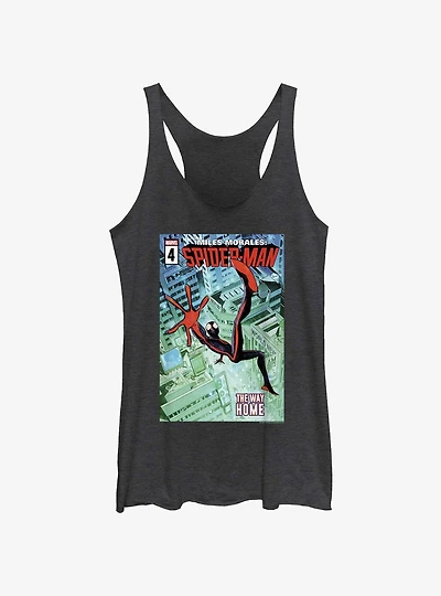 Spider-Man Miles The Way Home Girls Raw Edge Tank