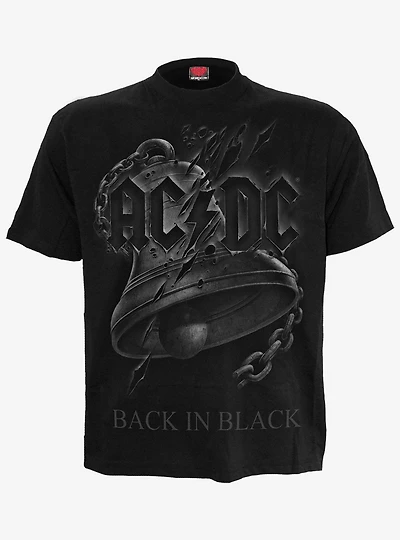 AC/DC Back in Black Torn Front Print T-Shirt