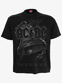 AC/DC Back in Black Torn Front Print T-Shirt