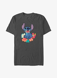 Disney Lilo & Stitch Happy Stitch Floral Sit T-Shirt