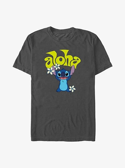 Disney Lilo & Stitch Aloha Stitch Flowers T-Shirt
