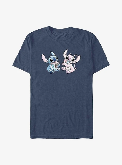 Disney Lilo & Stitch Sharing Ice Cream Angel and Stitch T-Shirt