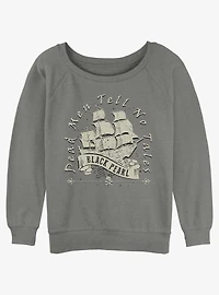 Disney Pirates Of The Caribbean Vintage Black Pearl Womens Slouchy Sweatshirt