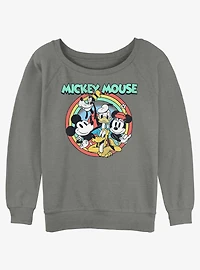 Disney Mickey Mouse & Friends Pose Womens Slouchy Sweatshirt