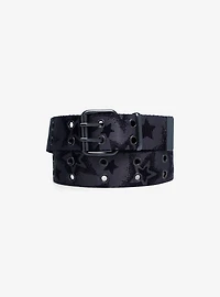 Black & Grey Star Grommet Belt