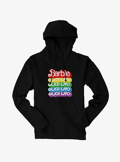 Barbie Text Rainbow Stack Hoodie