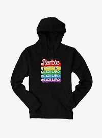 Barbie Text Rainbow Stack Hoodie