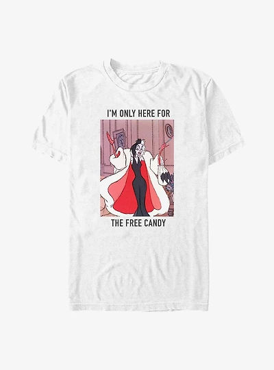 Disney 101 Dalmatians Cruella De Vil Only Here For Free Candy Big & Tall T-Shirt