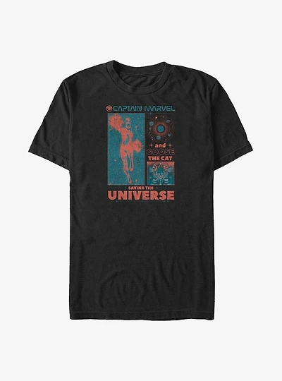 Marvel Captain Marvel Goose and Captain Saving The Universe Big & Tall T-Shirt