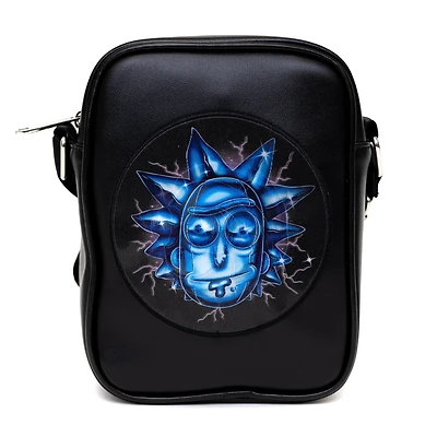 Rick And Morty Lenticular Face Expression Applique Crossbody Bag