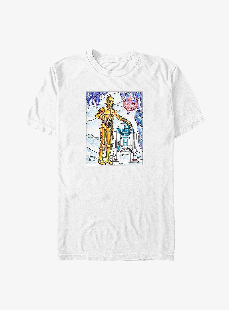Star Wars C-3PO R2-D2 Drawing Big & Tall T-Shirt
