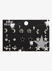 Social Collision Star Moon Spike Earring Set