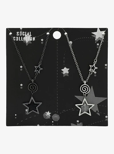 Social Collision Star Swirl Best Friend Necklace Set
