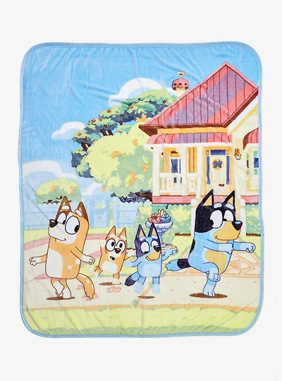 Bluey Dancing Family Fleece Throw