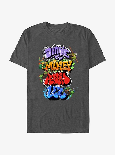 Teenage Mutant Ninja Turtles: Mutant Mayhem Graffiti Name Stack Big & Tall T-Shirt