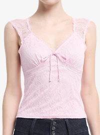 Sweet Society Pastel Pink Lace Sweetheart Top