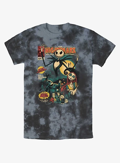 The Nightmare Before Christmas Comic Cover Tie-Dye T-Shirt
